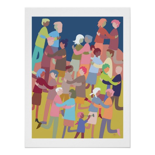 Poster colorful people dancing (Voorkant)