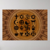 Pôster com símbolos da religieuze ões poster (Voorkant)
