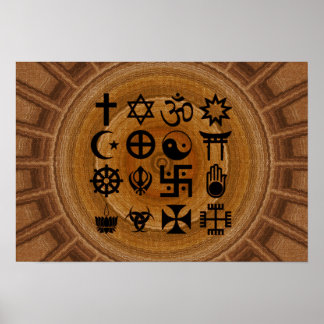 Pôster com símbolos da religieuze ões poster