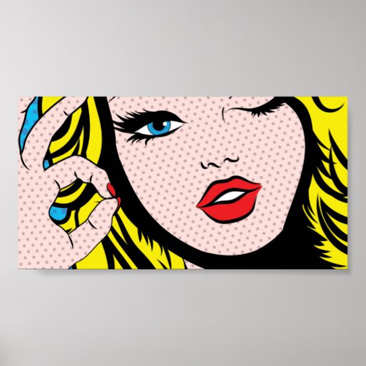 Poster - Comic Girl O-K Pop Art (Voorkant)