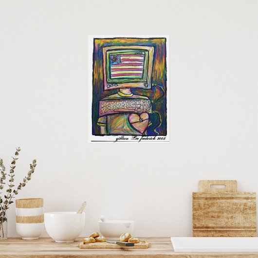 poster computerkop (Keuken)