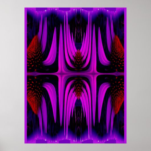 Poster Coneflower Abstract - Paars (Voorkant)