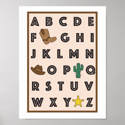 Poster Cowboy Alphabet (Voorkant)