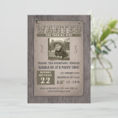 poster cowboy verjaardag kaart (Staand voorkant)