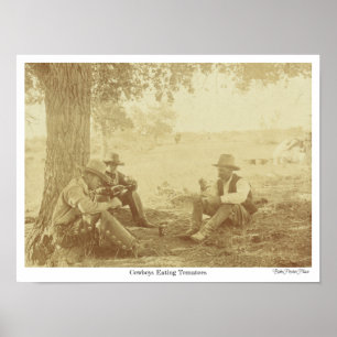 poster "Cowboys Eating Tomates"