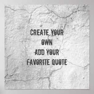 poster creëer je eigen quote gekraakt stucco desig