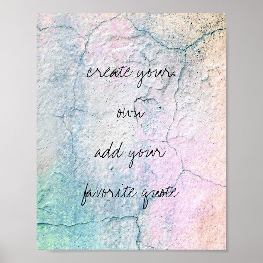 poster creëer je eigen quote gekraakt stucco desig (Voorkant)