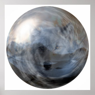 Poster Crystal Ball Wolf