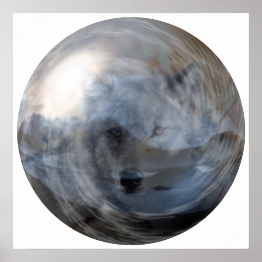 Poster Crystal Ball Wolf (Voorkant)