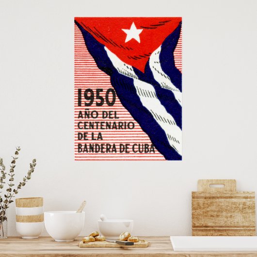 poster Cubaanse vlag 1950 (Keuken)