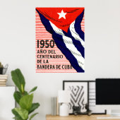 poster Cubaanse vlag 1950 (Thuiskantoor)