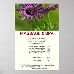 Poster Cubane paarse Spa Massage Beauty Salon
