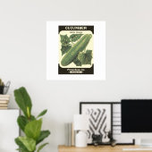 Poster Cucumber Seed Packet Retro Afdrukken (Thuiskantoor)