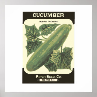 Poster Cucumber Seed Packet Retro Afdrukken