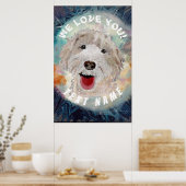Poster Cute Labradoodle Dog &Text (Keuken)