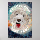 Poster Cute Labradoodle Dog &Text (Voorkant)