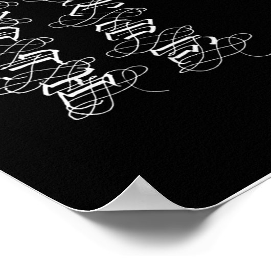 poster cyrillisch alfabet gothische kalligrafie (Hoek)