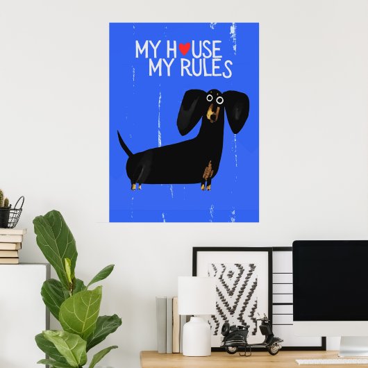 Poster Dachshund dog | Funny & decorative Poster (Thuiskantoor)