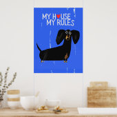 Poster Dachshund dog | Funny & decorative Poster (Keuken)