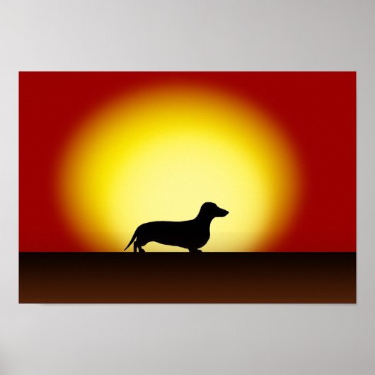 poster "Dachshund Sunset" (Voorkant)