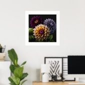 Poster Dahlia Flowers (Thuiskantoor)