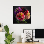 Poster Dahlia Flowers (Thuiskantoor)