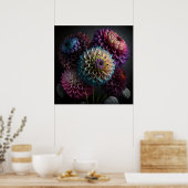 Poster Dahlia Flowers (Keuken)