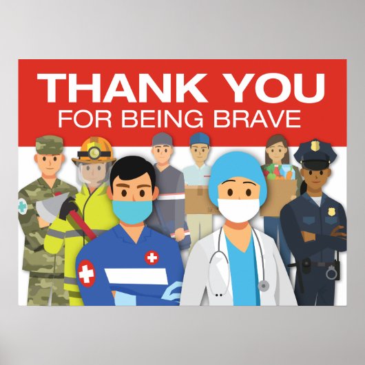 POSTER DANK U VOOR HET BRAVE 18x24 (Voorkant)