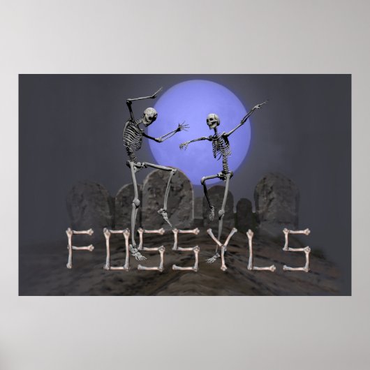 Poster dansende skeletten (Voorkant)
