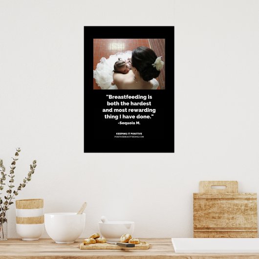 Poster dat borstvoeding geeft (Keuken)