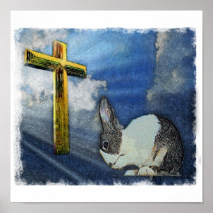 Poster dat Bunny Praying