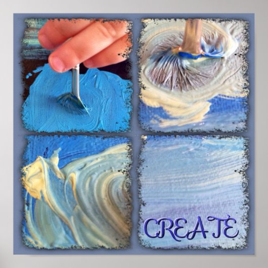 Poster dat jonge handen kunst creëert. (Voorkant)