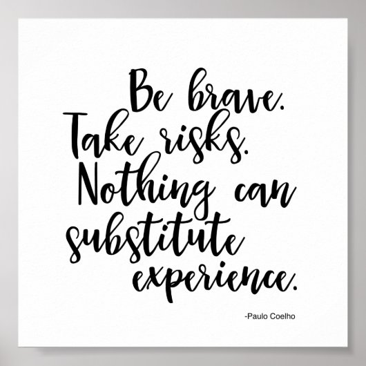 Poster dat Paulo Coelho citeert - ervaring (Voorkant)