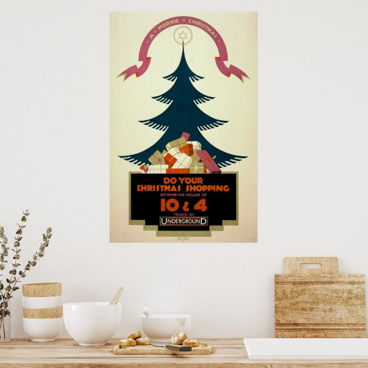 Poster dat reizen door de metro van londen bevorde (Keuken)