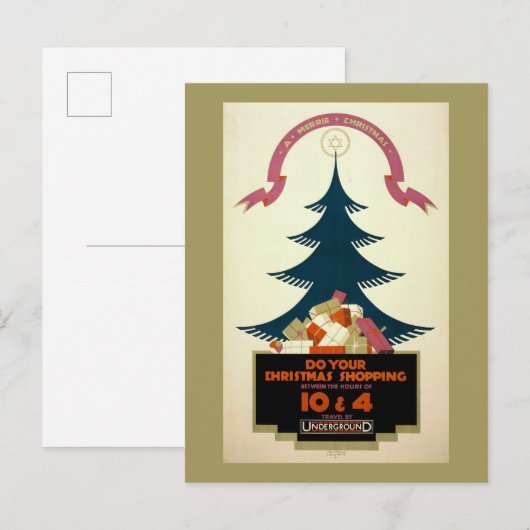 Poster dat reizen door de metro van londen bevorde briefkaart (Voorkant / Achterkant)