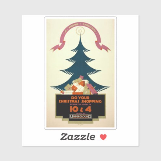 Poster dat reizen door de metro van londen bevorde sticker (Vel)