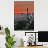 Poster - Dawn in Paris Eiffel Tower (Thuiskantoor)