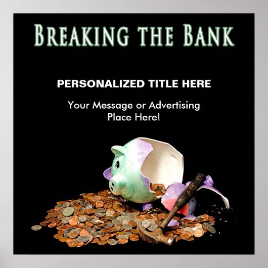 POSTER - DE BANK - PIGGY BANK BROKEN (Voorkant)