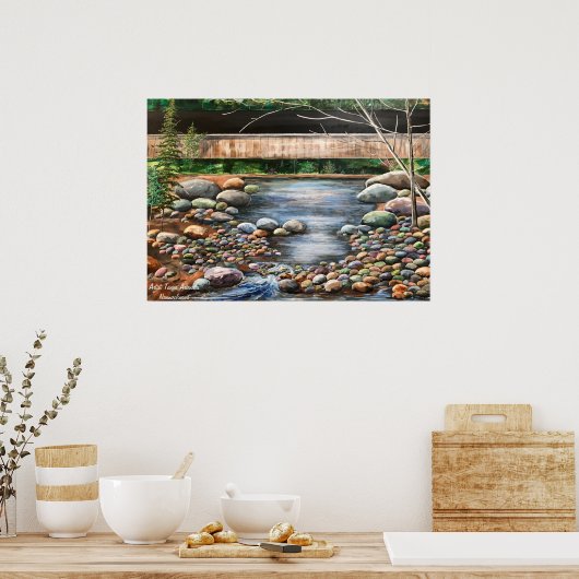 Poster de beek originele hand geschilderd (Keuken)
