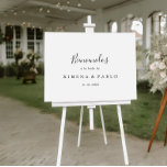 Póster de Bienvenida Boda Poster<br><div class="desc">Este póster de bienvenida boda española es perfecto para una boda española moderna. El disease, sencillo y elegante, presenta una tipografía clásica y linda en blanco y negro. Haga de este poster su propio nombre añadiendo el nombre de la novia y el novio, y la fecha del boda.</div>