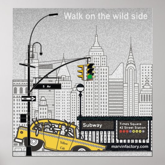 Póster de gran formato de Marvin en Nueva York. Poster (Voorkant)
