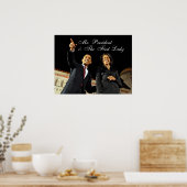 Poster de heer President & First Lady (Keuken)