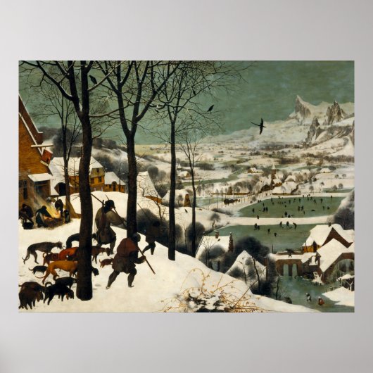 Poster De jagers in de sneeuw Pieter Bruegel (Voorkant)