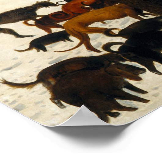 Poster De jagers in de sneeuwpop Bruegel (Hoek)