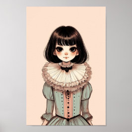 Poster de portrait de jeune fille