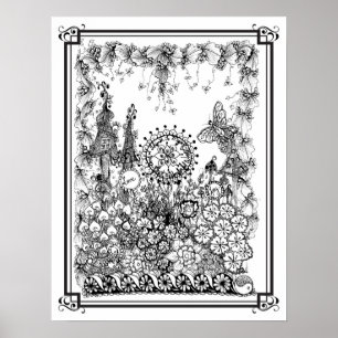 Poster "De prachtige wereld van mevrouw Dee" kleur
