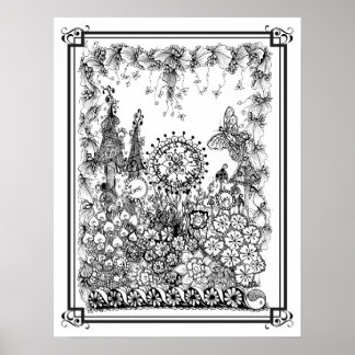 Poster "De prachtige wereld van mevrouw Dee" kleur