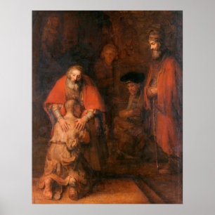 Poster De terugkeer van de prodigal Son Rembrandt