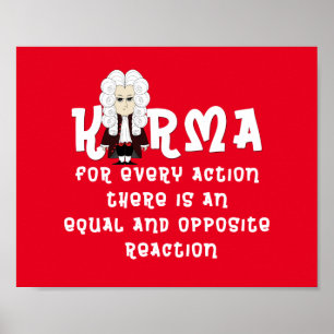 Poster. Derde wet van Karma & Newton (donkere acht Poster