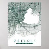 Poster Detroit Map (Voorkant)